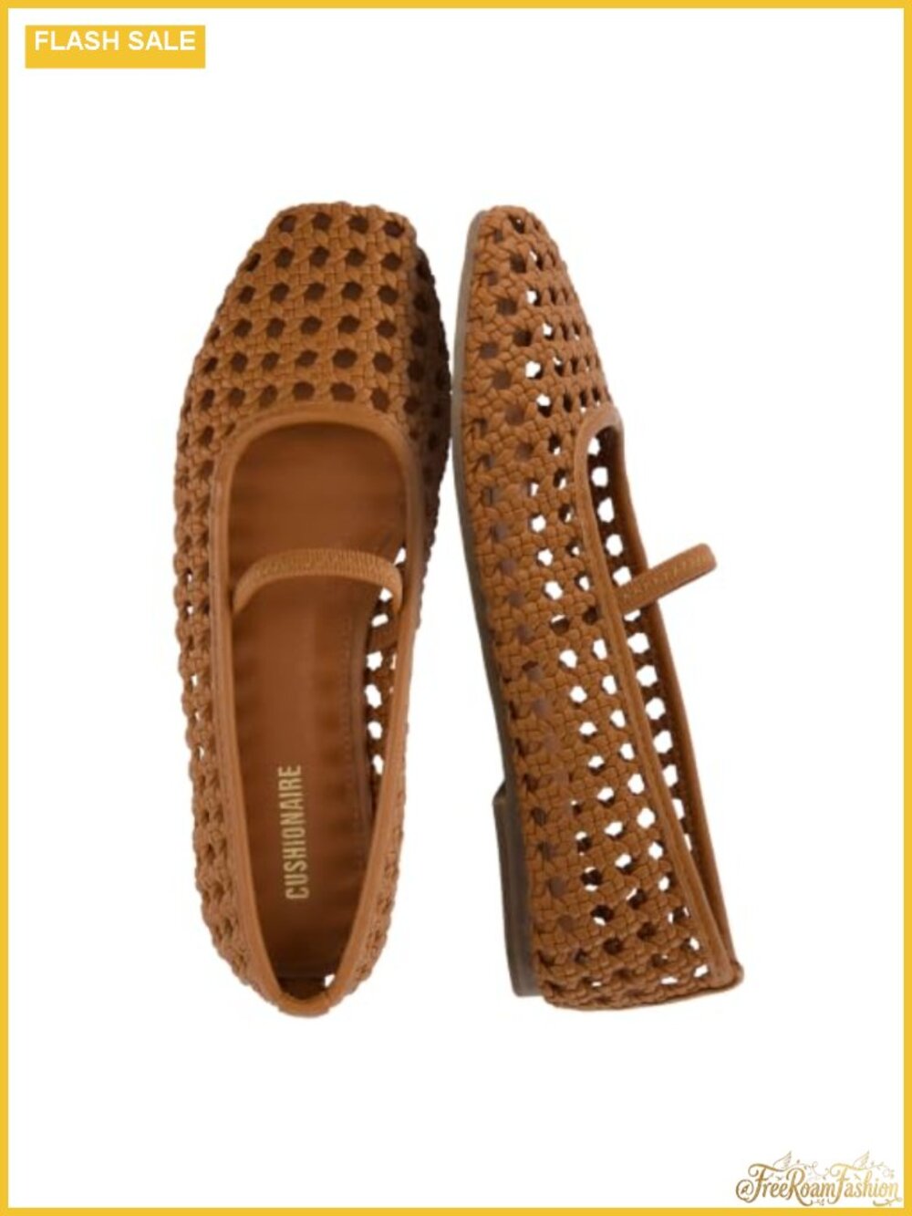 Woven Mary Jane Flats Square Toe Elastic Strap